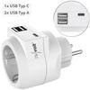 revolt 3-in-1 Outlet Adapter with USB-C and 2 USB-A Ports, 230 V, 3.6 A, 18 W view 3