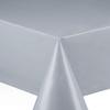 Oilcloth Tablecloth, Smooth Solid Silver, 80 x 350 cm, Rectangular, Wipe-Clean view 1