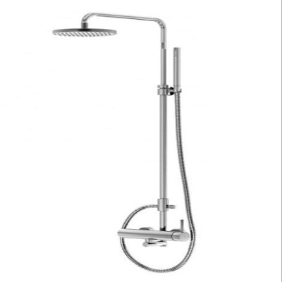 Steinberg Series 100 Shower System with Stick Hand Shower and Round Rain Shower, 1002760, Chrome