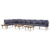 vidaXL 8-Piece Solid Acacia Wood Outdoor Lounge Set with Cushions view 1