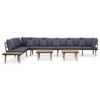 vidaXL 8-Piece Solid Acacia Wood Outdoor Lounge Set with Cushions view 2