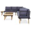 vidaXL 8-Piece Solid Acacia Wood Outdoor Lounge Set with Cushions view 3