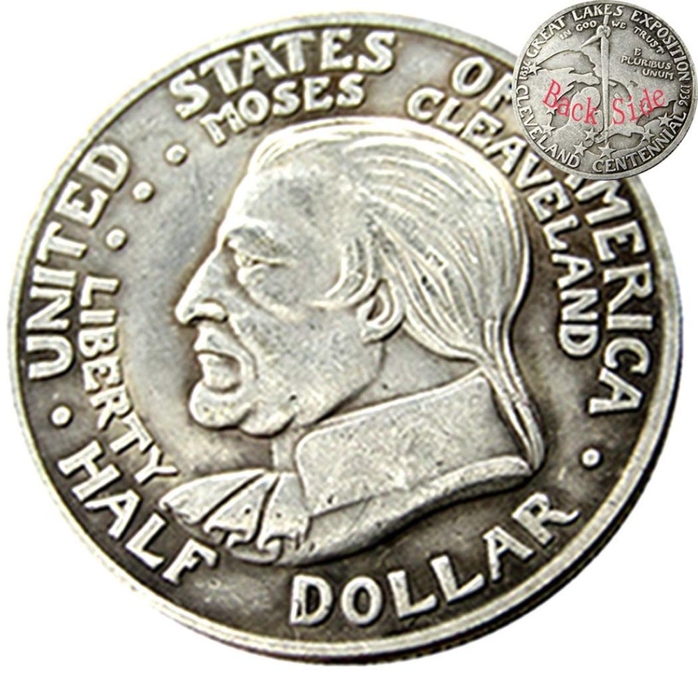 FKaiYin Historical Eagle Antique Coins - 1936 U.S. Hobo Nickel Half-Dollar Morgan Coin - Cleveland Commemorative Coin, Antique Coin Gift for Dad/Friend/Husband