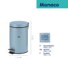 kela Monaco Cosmetic Wastebasket, 3 L, Matte Frost Blue view 3