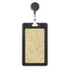 Card Holder with Yellow Bark Fingerprint Pattern and Retractable Reel view 1