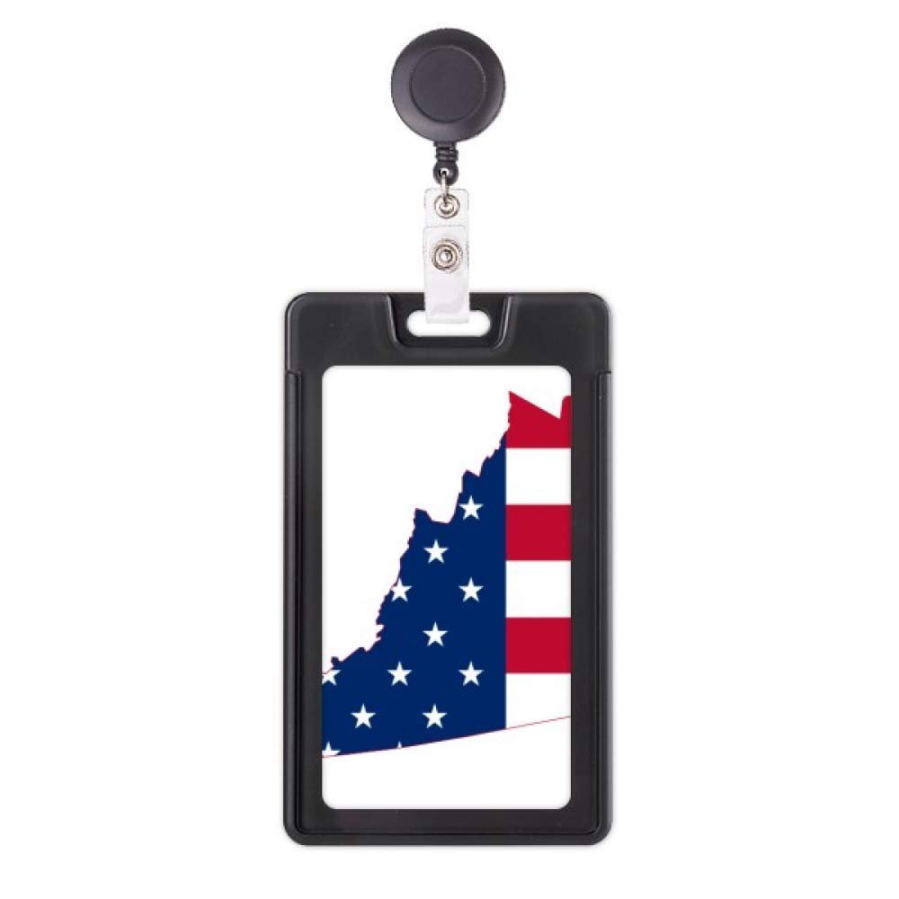 Virginia USA Flag-Shaped Retractable ID Badge Holder