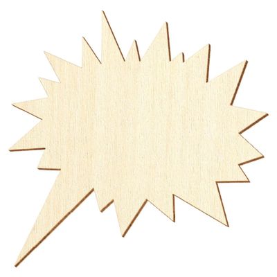 Wooden Jagged Speech Bubble V2 – Craft Decor, 3–50 cm, Size: 28 cm, Pack of 100
