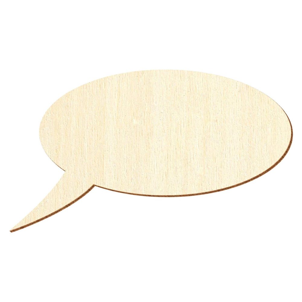 Oval Wooden Speech Bubble – DIY Decoration, 41 cm, Pack of 25