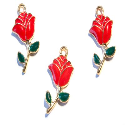 Boutique d'Iisacrea Set of 3 Charms, Metal, Gold-Colored, 24 x 13 mm (01)