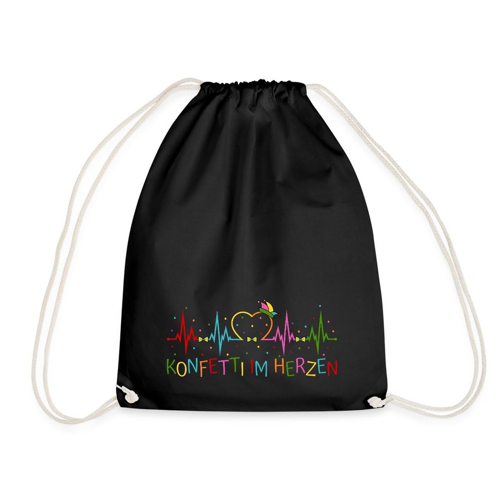 Spreadshirt Heartbeat Confetti EKG Carnival Drawstring Bag