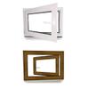 Basement Window, Turn & Tilt, White Inside/Golden Oak Outside, 120 x 80 cm, DIN Left, Double Glazing, 60 mm Profile view 1