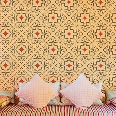 Mishalah Arabesque Pattern Stencil, Moroccan-Style Decor, Reusable Mylar, 26 x 26 cm