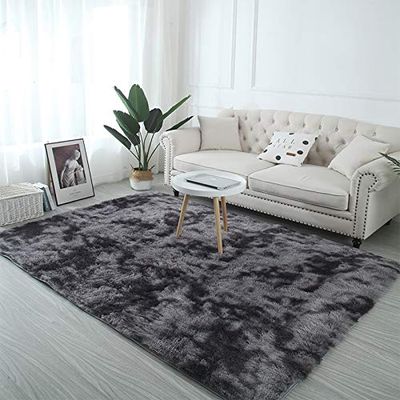 AMCER Shaggy Area Rug 180 x 230 cm, Short-Pile, Anti-Slip, Gray