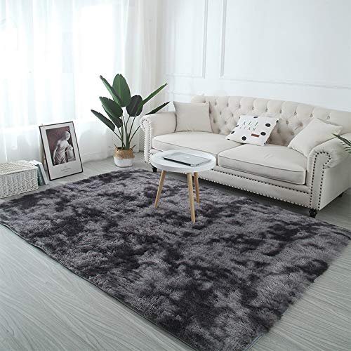 AMCER Shaggy Area Rug 180 x 230 cm, Short-Pile, Anti-Slip, Gray