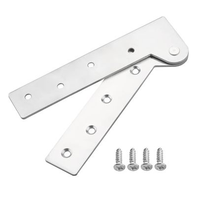 MroMax 360° Rotating Offset Pivot Hinge, Silver Stainless Steel, Modern Brushed Finish, 1-Piece