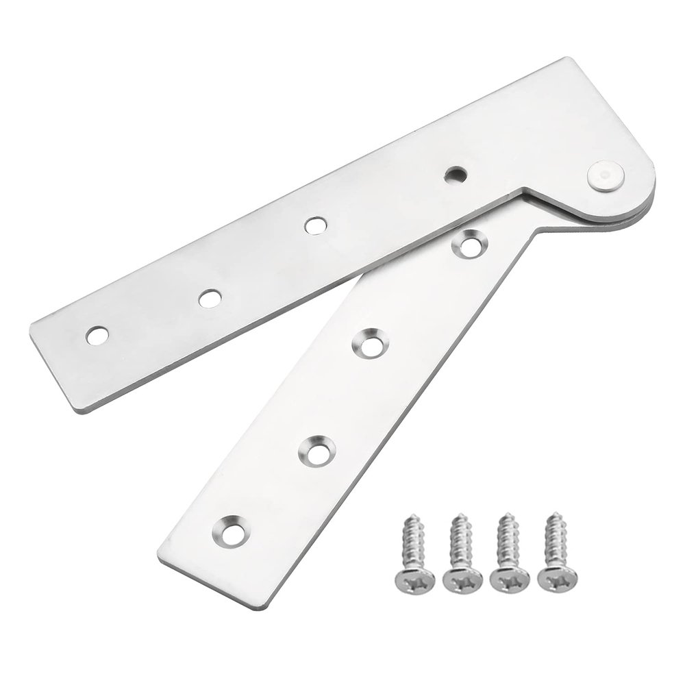 MroMax 360° Rotating Offset Pivot Hinge, Silver Stainless Steel, Modern Brushed Finish, 1-Piece