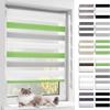 BelleMax Zebra Roller Blind, No-Drill or Drill Mount, White/Gray/Green, W75 x H140 cm view 1