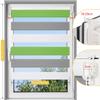 BelleMax Zebra Roller Blind, No-Drill or Drill Mount, White/Gray/Green, W75 x H140 cm view 3