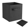 6-Pack Foldable Fabric Storage Boxes Without Lids, Black view 1