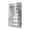 Metzler Wireless Stainless Steel Surface-Mount Doorbell for Multi-Family Homes with Interchangeable Nameplate, Selectable Color, 3 Buttons view 1