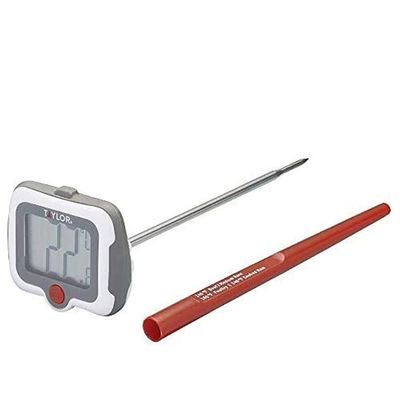 Taylor Pro Digital Rotating Meat Thermometer Probe for the Kitchen, White
