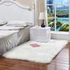 AMCER Round Shaggy Rug 80 x 130 cm, Washable, White view 2
