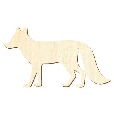 Wooden Fox V1 – Decorative Craft Cutout, 3–50 cm, Size: 9 cm, 100 pcs.