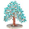 Nupuyai Green Howlite Turquoise Stone Money Tree with Agate Slice Base view 1