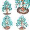 Nupuyai Green Howlite Turquoise Stone Money Tree with Agate Slice Base view 2