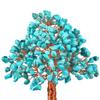 Nupuyai Green Howlite Turquoise Stone Money Tree with Agate Slice Base view 3