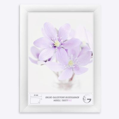 Online-GalleryKing OGK THIRTYFIVE Picture Frame 45 x 60 cm, Matte White, Anti-Reflective Glazing, HDF Backing