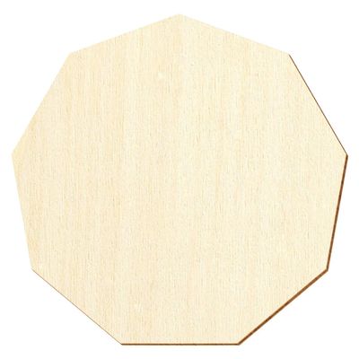 Wooden Nonagon, 3–50 cm, 44 cm, Pack of 50