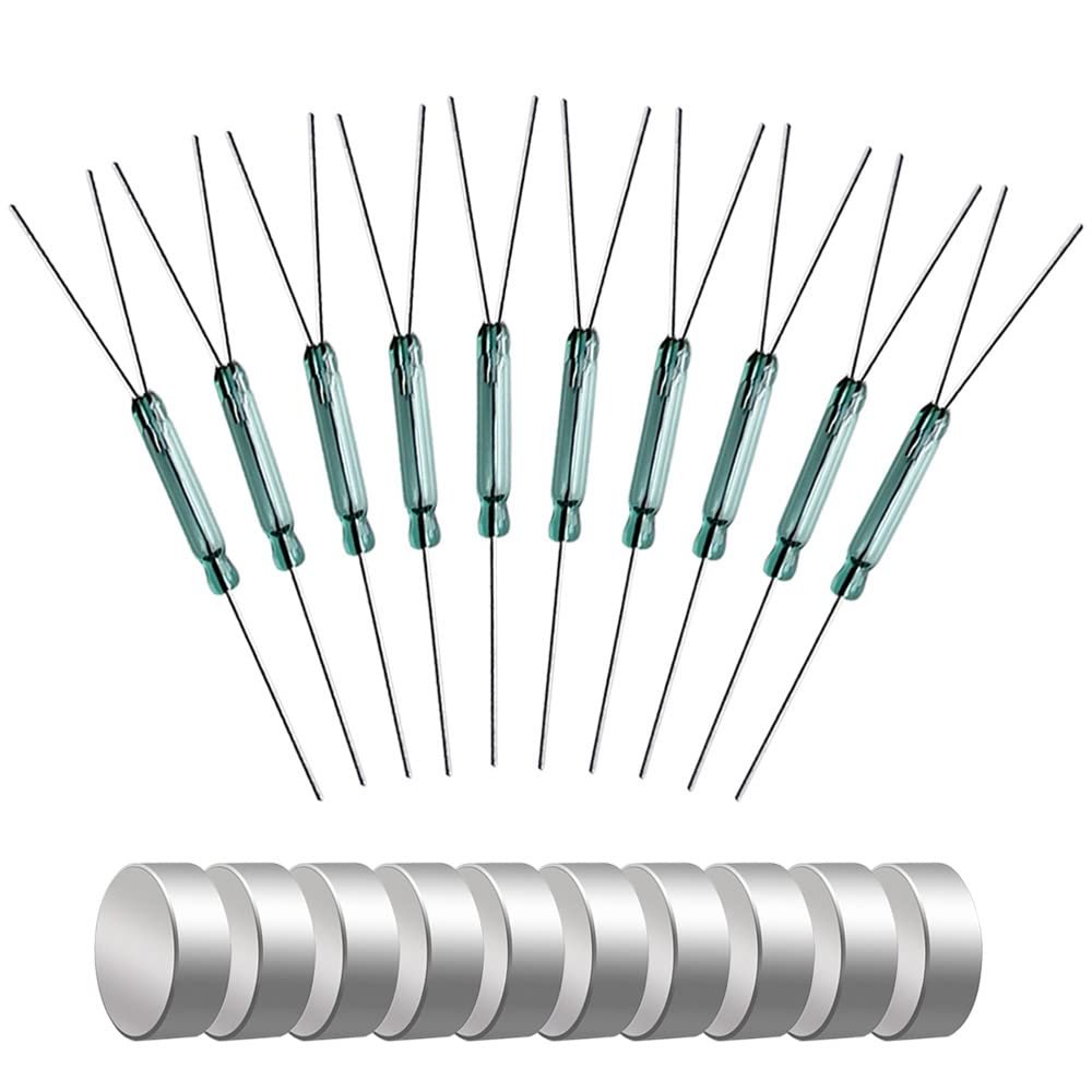 10-Pack 4W 3-Pin Glass Reed Switches with Magnets