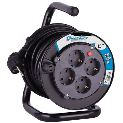 Electraline 49031 Cable Reel, 15 m, H05VV-F 3G1.5, IP20