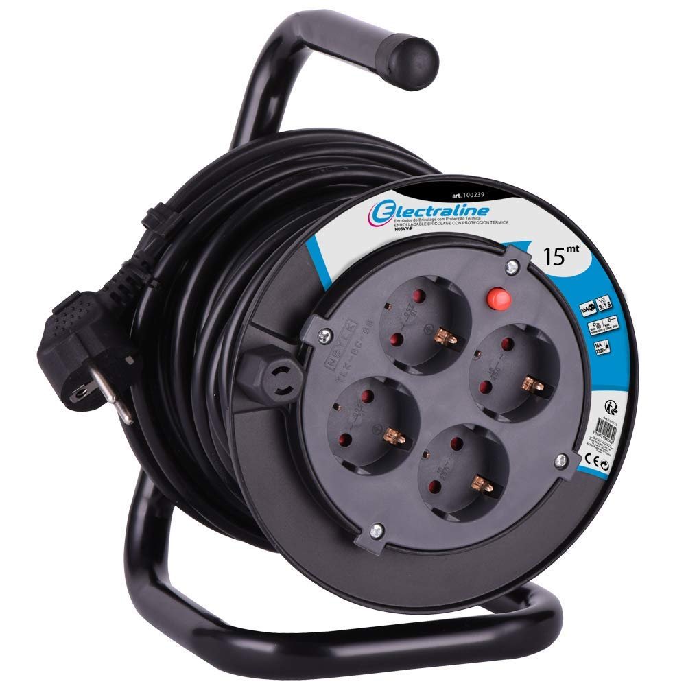 Electraline 49031 Cable Reel, 15 m, H05VV-F 3G1.5, IP20