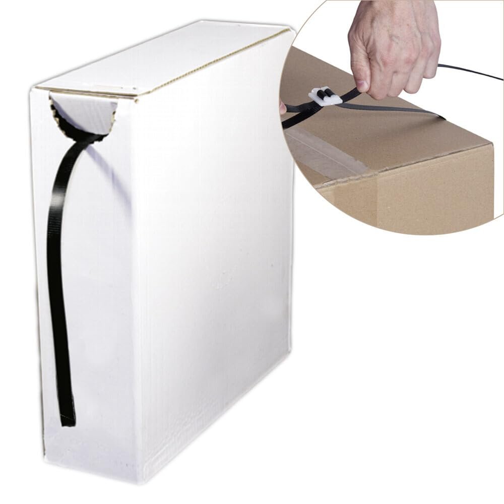 PP Hand Strapping Band in Dispenser Box, 12.7 mm x 0.63 mm, 1,200 m, 1 Roll