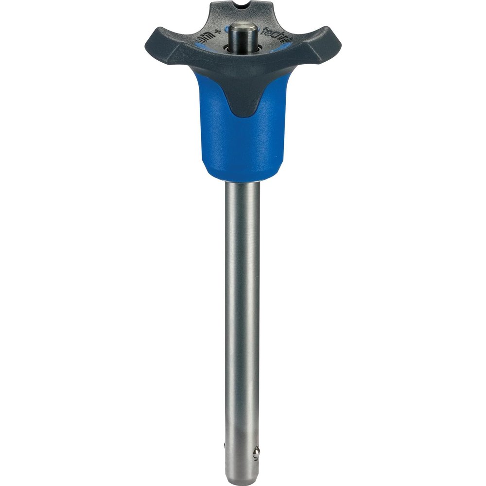 Self-locking ball-lock pin with combination grip, precipitation-hardened | d1=25 mm / l1=80 mm / blue | 22380.0552