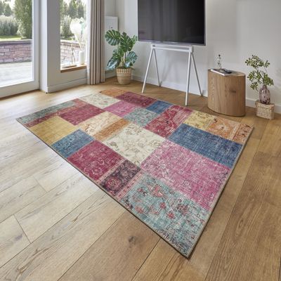 LUXOR living Prima Vintage Living Room Rug, Short-Pile Digital Print, Multi, 120 x 170 cm