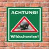 Melis-Folienwerkstatt Beware of Wild Boars Sign, 15 x 10 cm, 3 mm Rigid Foam, Multiple Sizes and Materials view 2