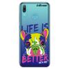 dakanna Clear TPU Case for Huawei Y7 2019, Dog Design with “Life is Better with Me” Phrase view 1