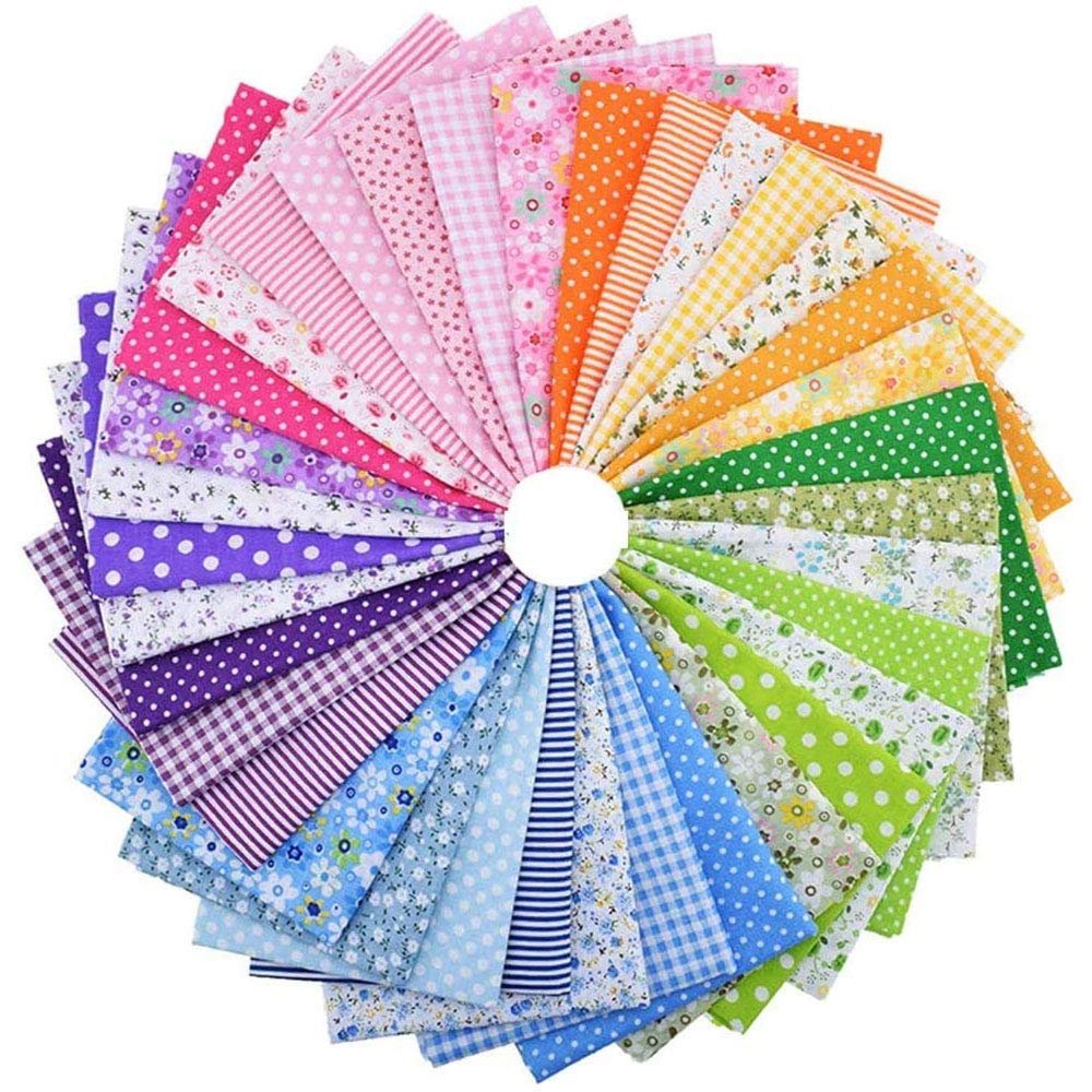 MOTTDAM 70-Piece Cotton Patchwork Fabric Set, 10 x 10 in