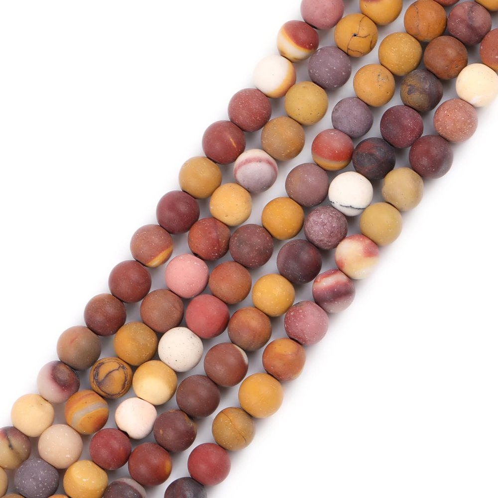 Gem Inside Natural 4 mm Mookaite Jasper Beads, Matte, Unpolished, 15 in