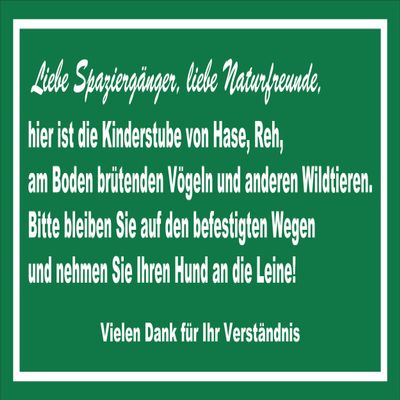 Melis-Folienwerkstatt Nesting and Birthing Season Sign – Dogs Must Be Leashed, 15 × 10 cm, 3 mm Aluminum Composite