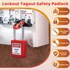 MroMax Lockout Tag Padlocks, 0.6 x 3.8 cm, Keyed Alike, Nylon, Steel Shackle, Grass Green, 3-Pack view 2