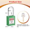 MroMax Lockout Tag Padlocks, 0.6 x 3.8 cm, Keyed Alike, Nylon, Steel Shackle, Grass Green, 3-Pack view 3
