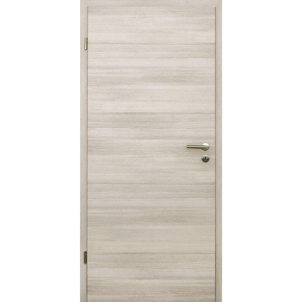 HORI Interior Door Complete Set with Frame and Lever Handle, Light Larch CPL, 198.5 cm High, DIN Left, 1985 x 860 x 200 mm