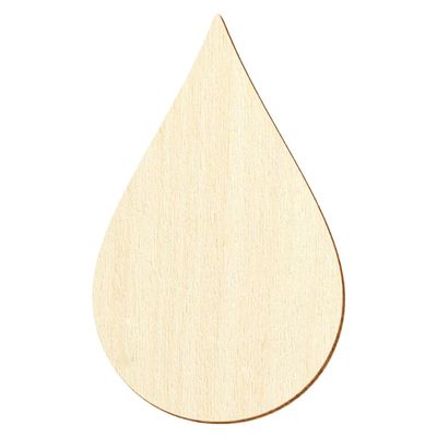 Wooden Raindrops for Crafts and Décor, 9 cm, Pack of 10