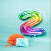Folat 63242 Yummy Gummy Rainbow Foil Balloon, Number 2, 86 cm, Multicolor view 2