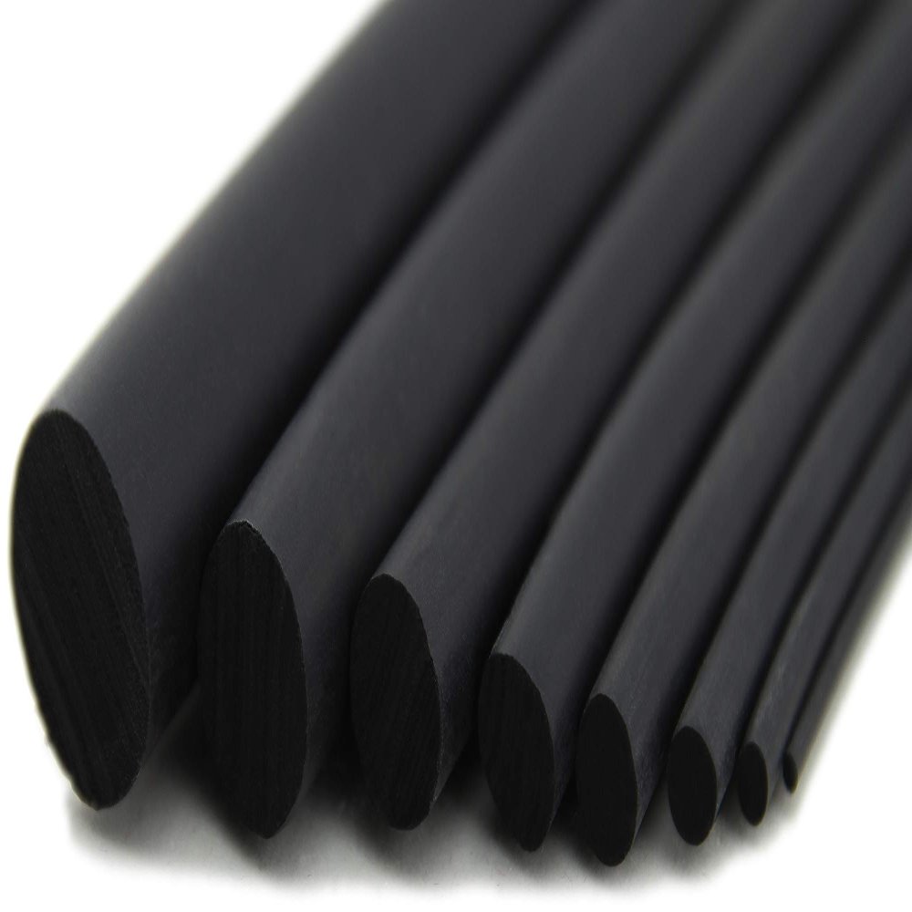 SMI RS6-NBR Solid Rubber Cord, 6 mm, Black, Oil- and Gasoline-Resistant, 100 m