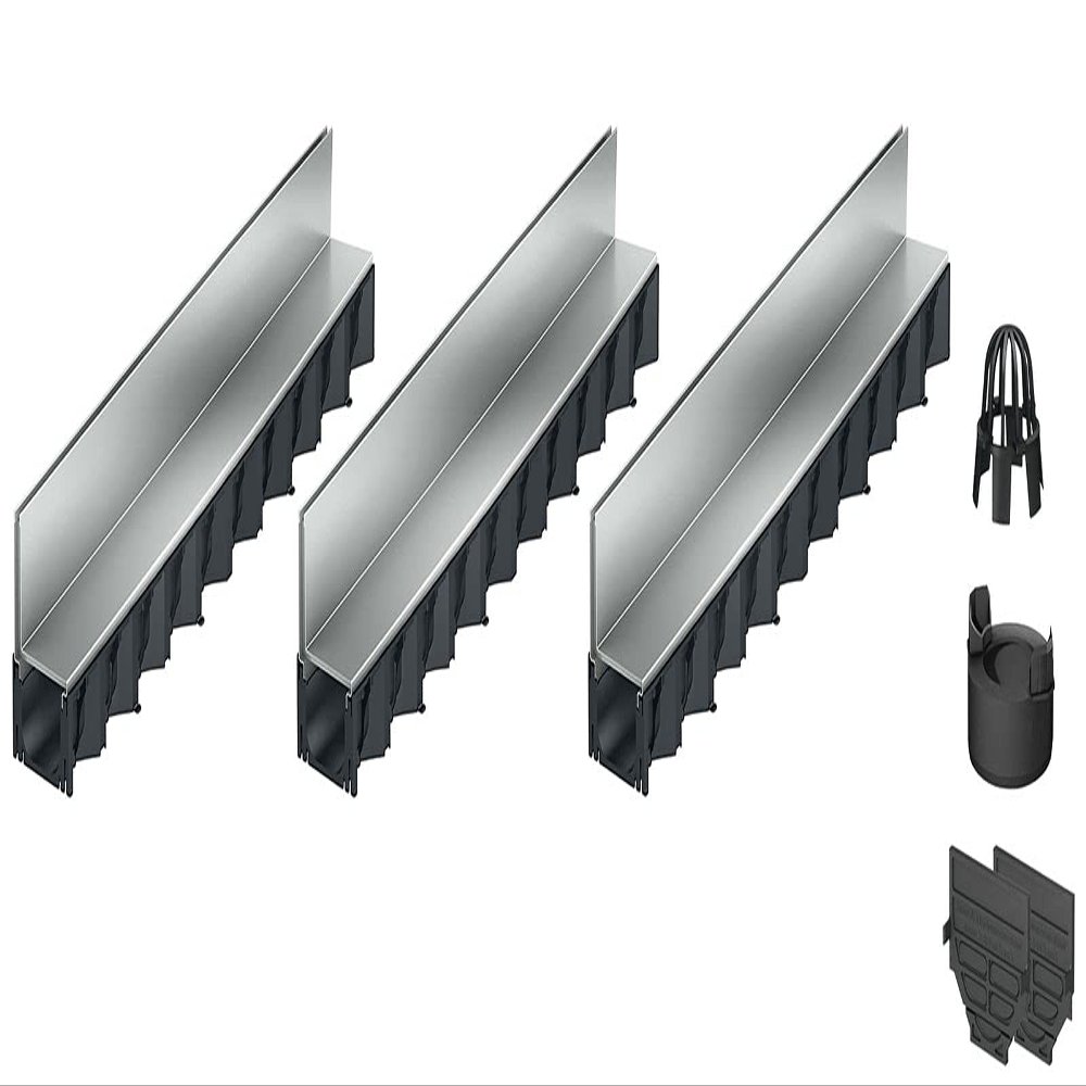 3 x 1 m ACO Hexaline 2.0 Drainage Channel with Galvanized Steel Slotted Cover